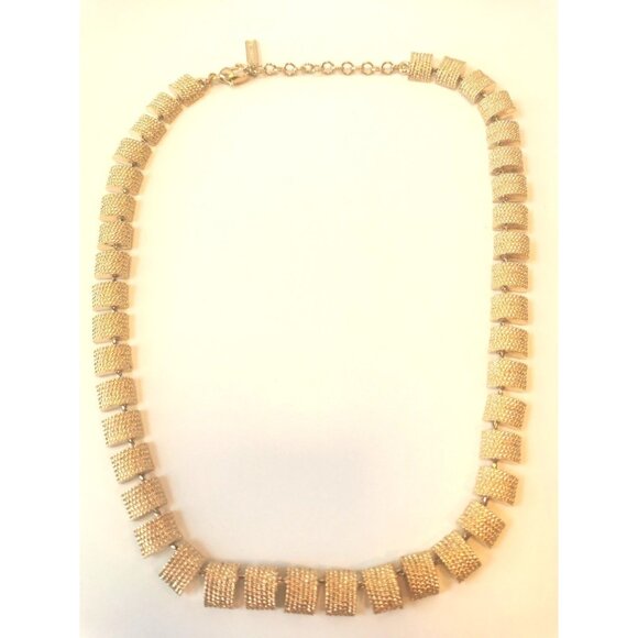 Napier Goldtone Necklace / Small Squares Linked Vintage - Picture 1 of 7
